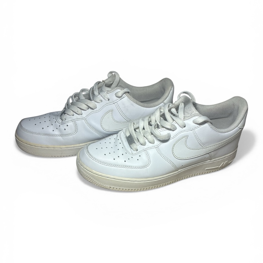 Nike Air Force 1 Low White Leather Sneakers Men’s Size 9.5 AF1 Casual Shoes